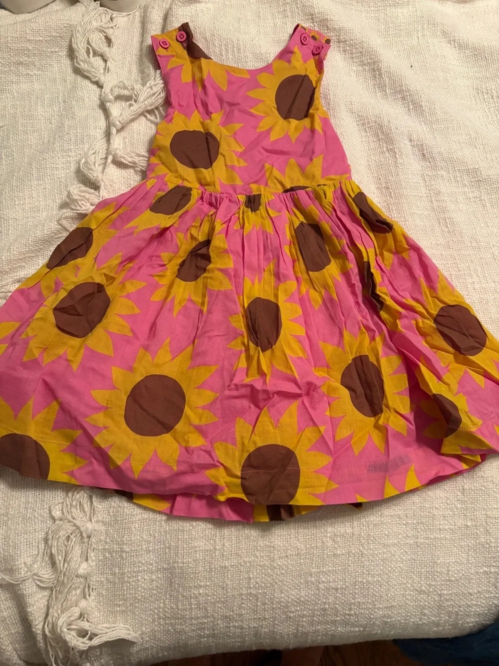 Mini Boden Girl’s Pink Sunflower Print Dress size 3-4